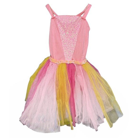 Revolution Dancewear | Kids Ballet Tutu Dance Costume Dress Pink Yellow, Size LC - Picture 1 of 4
